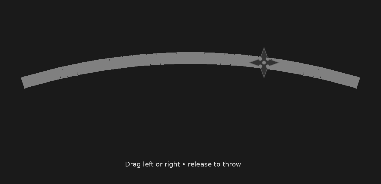 NiNjAttack controller preview showing a shuriken on a curved aiming track